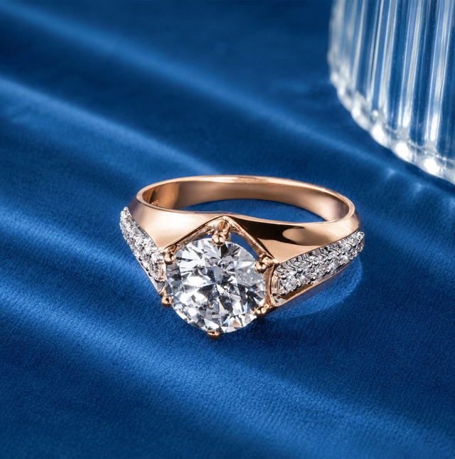 Split-Shank Pavé Round Brilliant Solitaire Ring