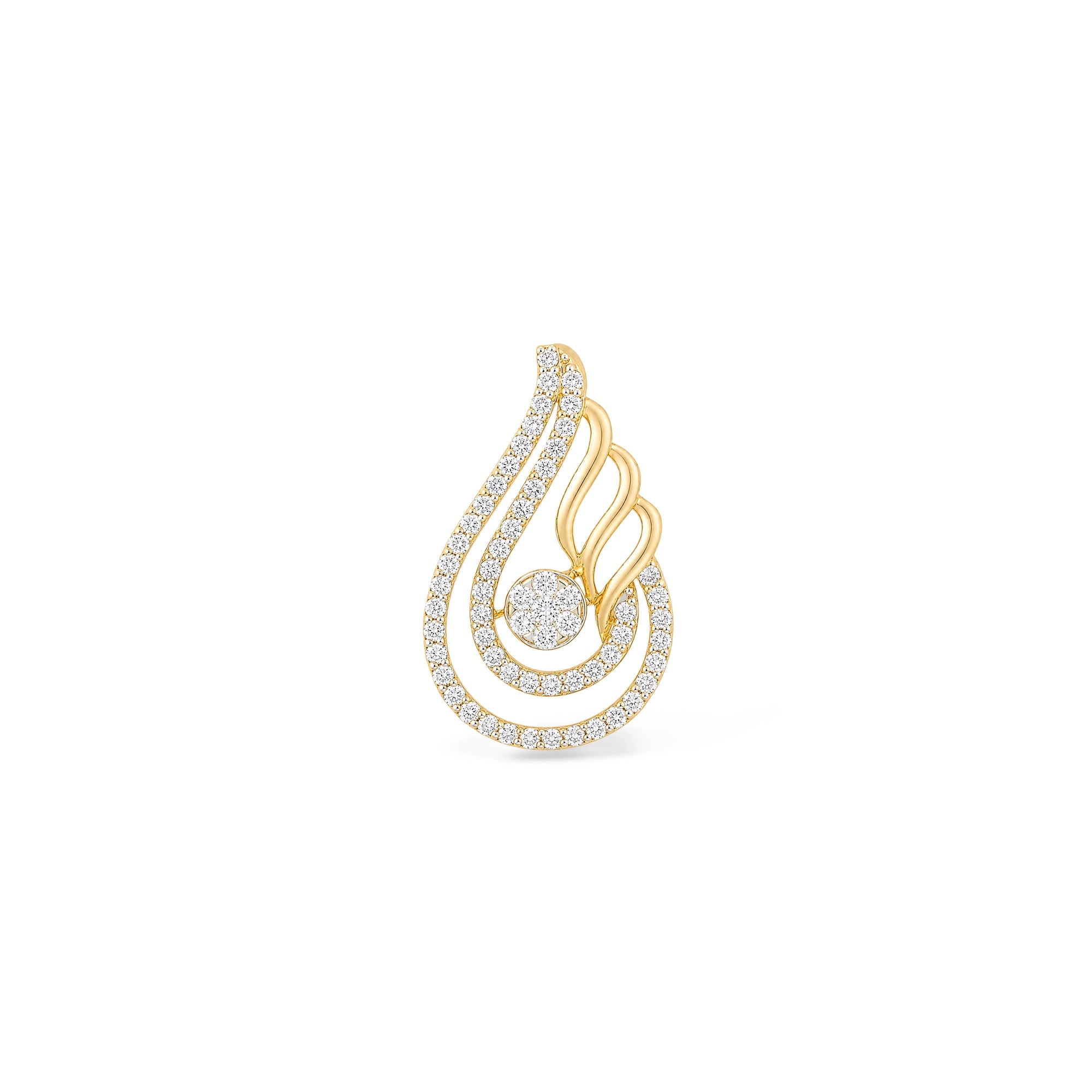 Round Cut Paisley Swirl Pendant