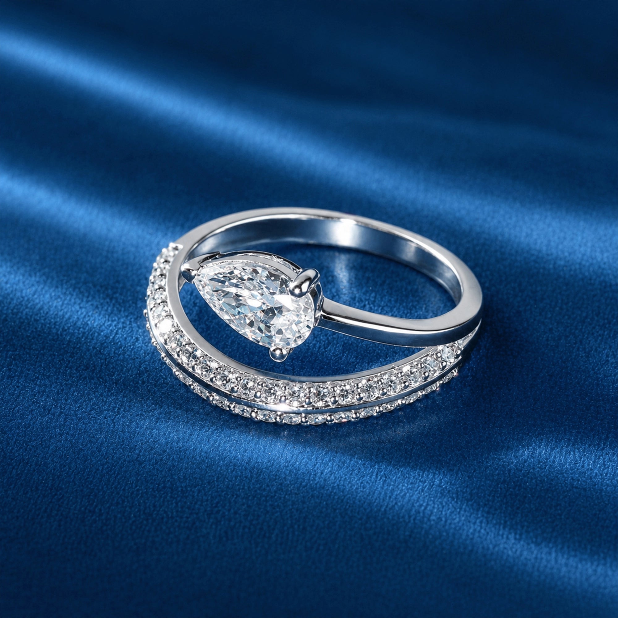 Pear Cut Bypass Accent Ring