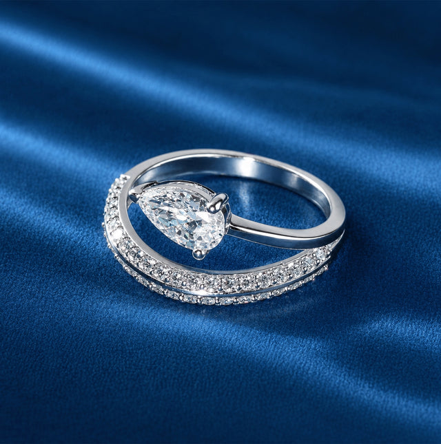 Pear Cut Bypass Accent Ring