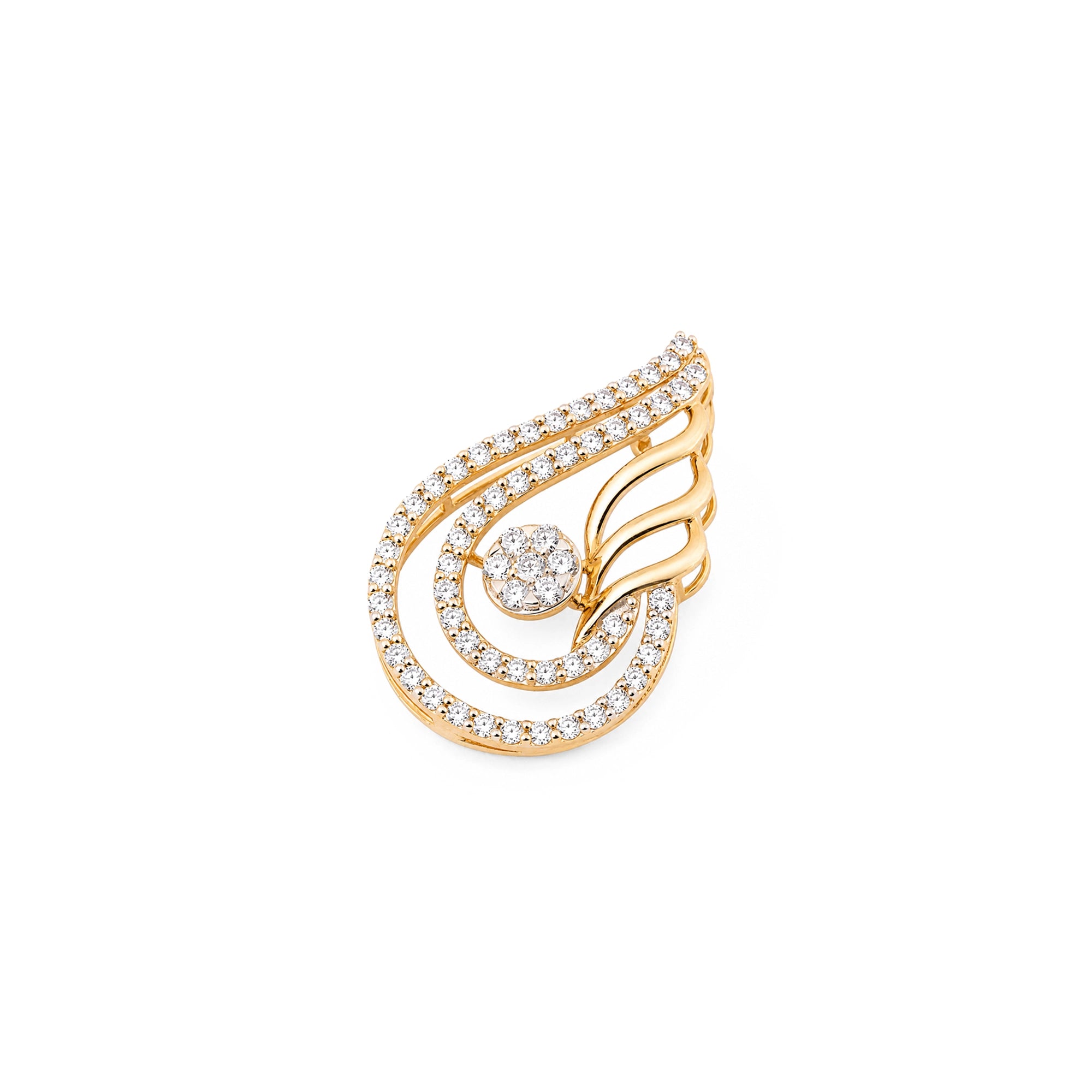 Round Cut Paisley Swirl Pendant