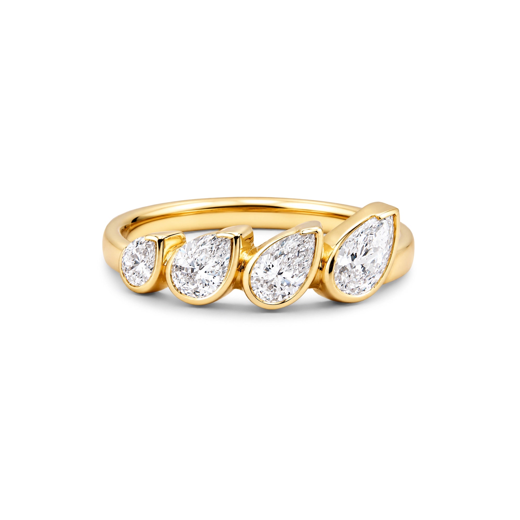 Pear Cut Five-Stone Bezel Band Ring