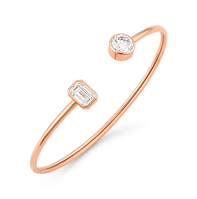 Mixed Shape Open Cuff Bangle