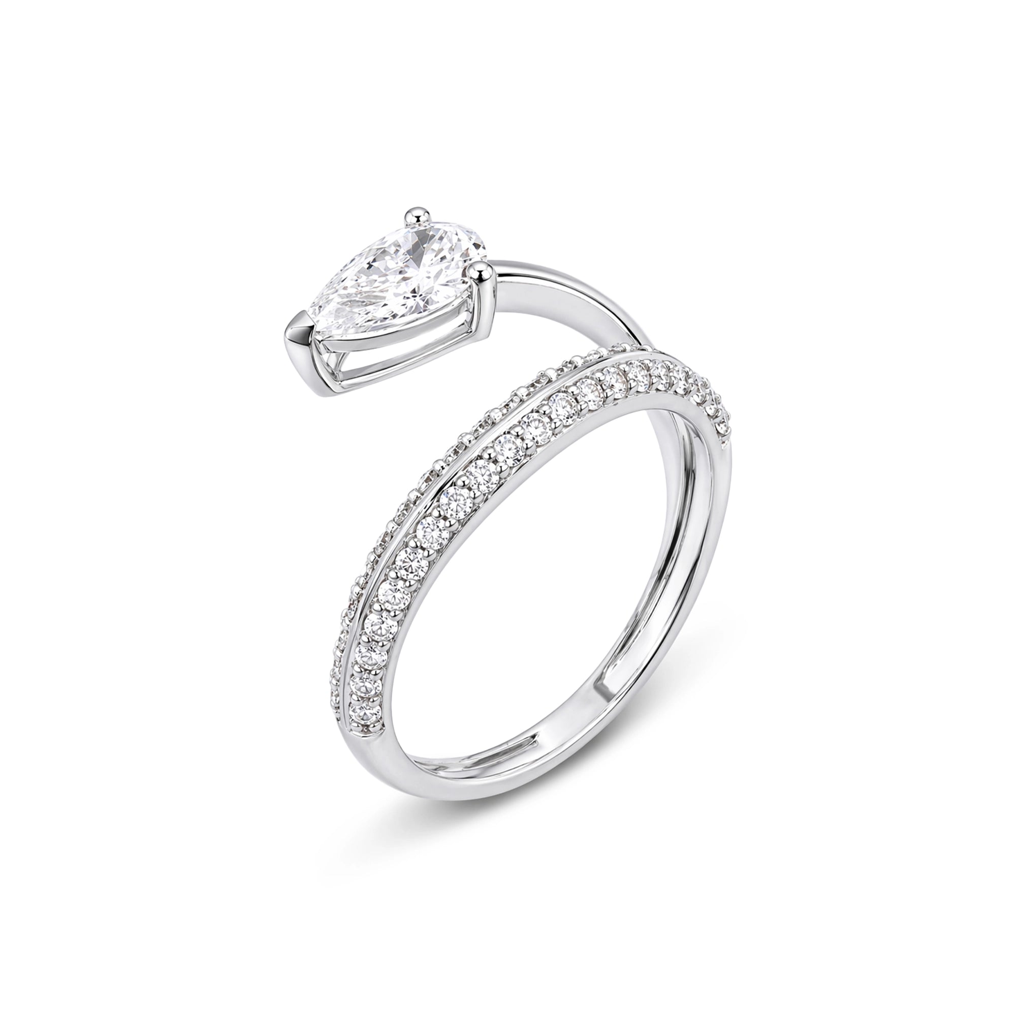 Pear Cut Bypass Accent Ring
