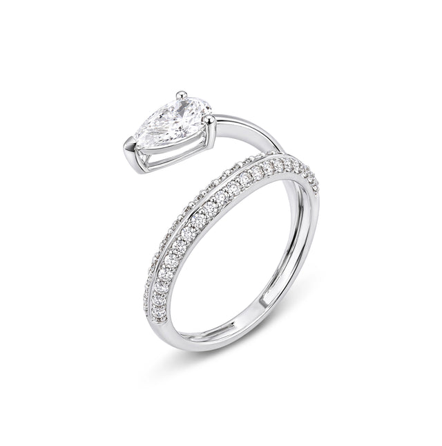 Pear Cut Bypass Accent Ring