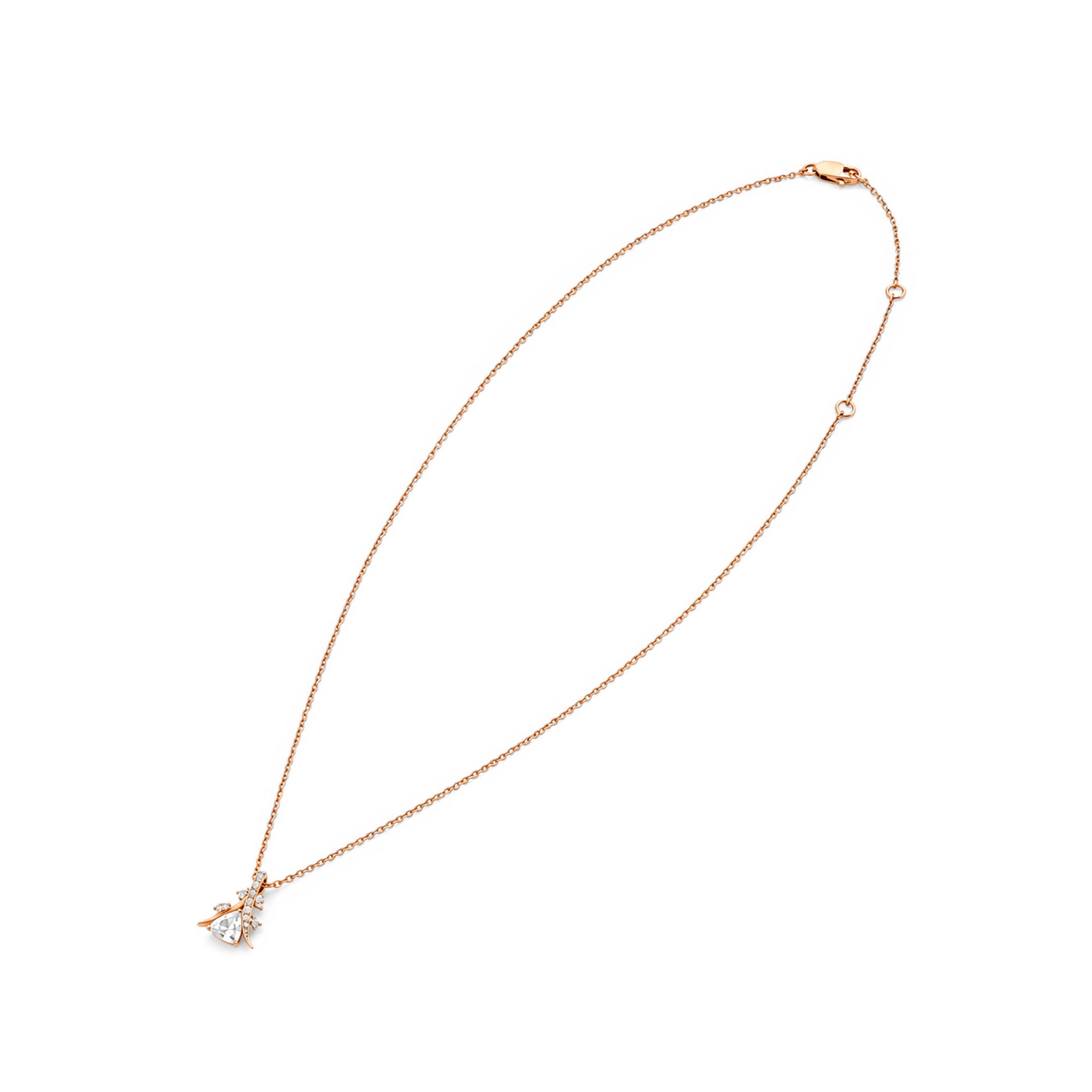 Pear Cut Leaf Cluster Pendant Necklace