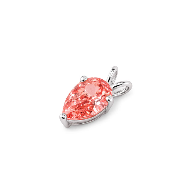 Fancy Pink Pear Cut Solitaire Pendant