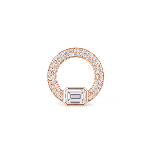 Emerald Cut Bezel Circle Pendant