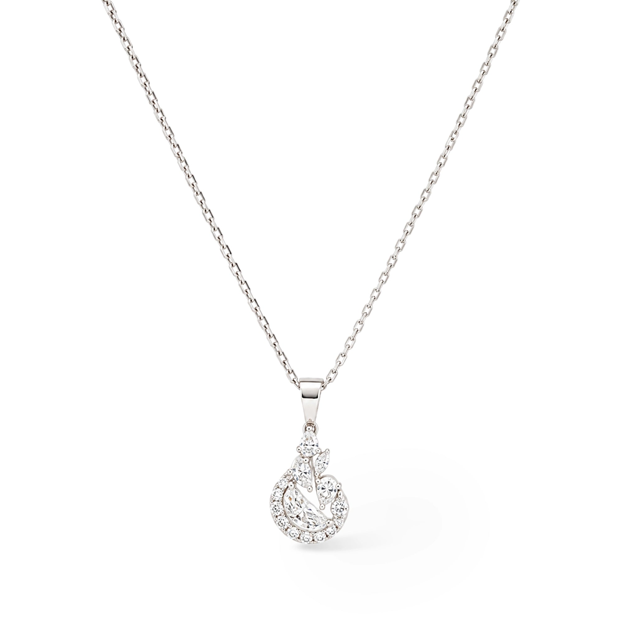 Cluster Twist Teardrop Pendant Necklace