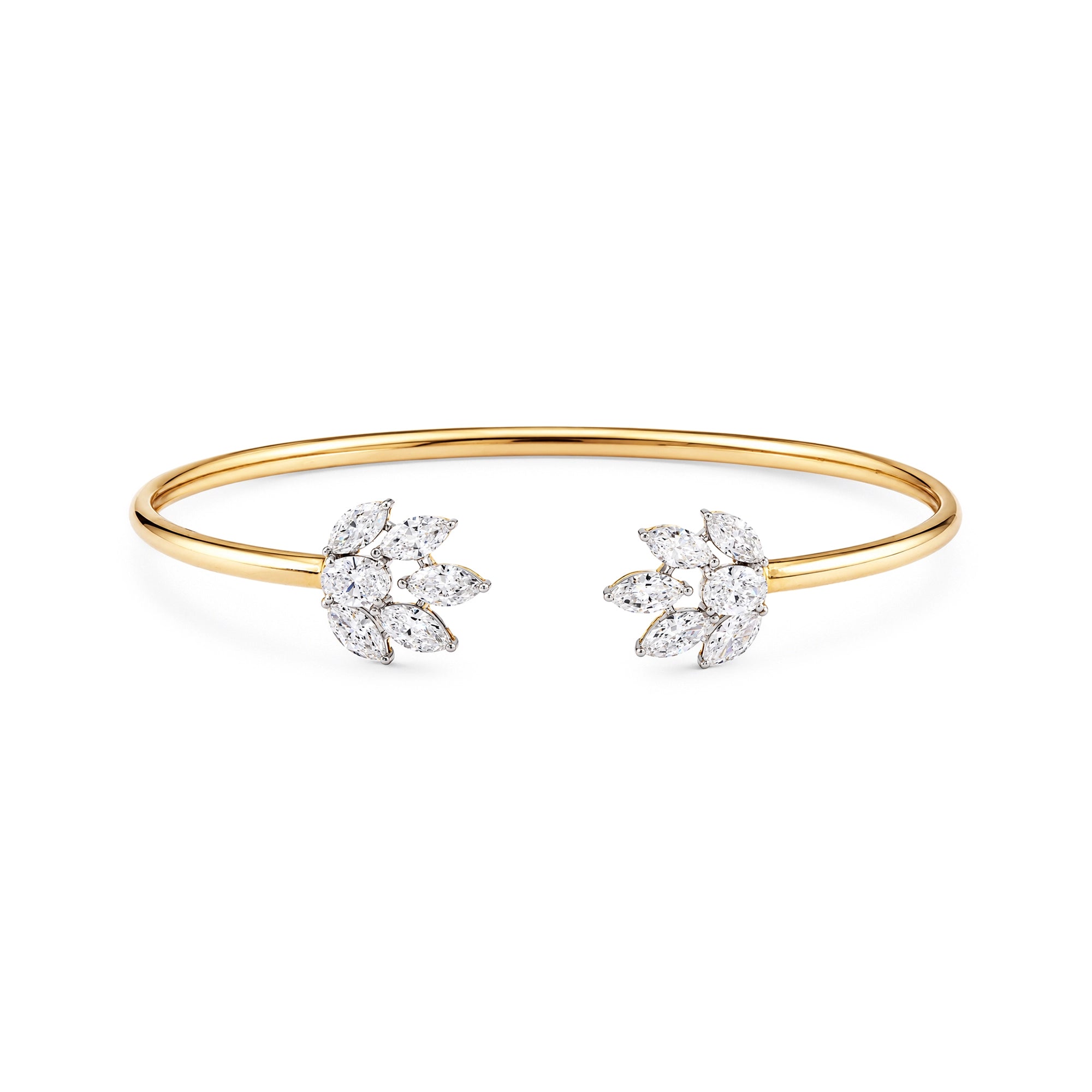Marquise Cluster Open Cuff Bangle