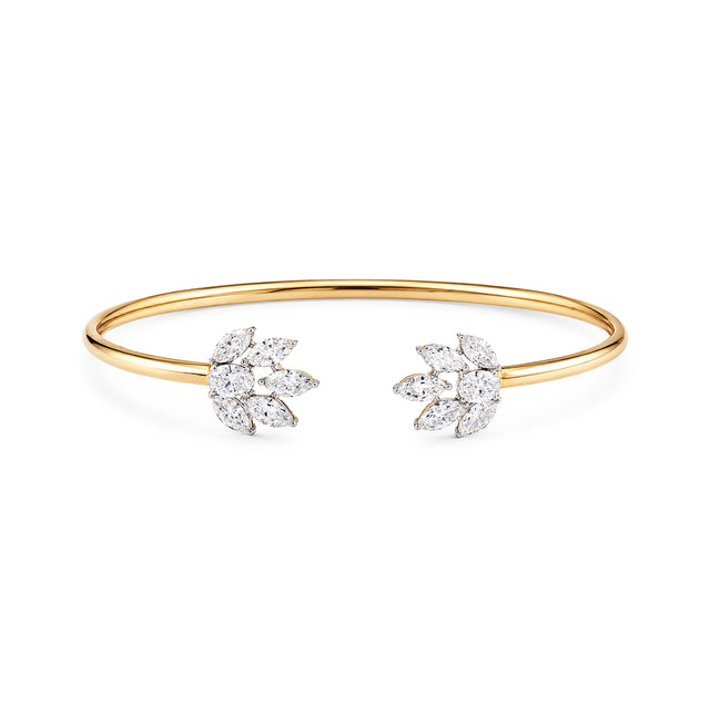 Marquise Cluster Open Cuff Bangle