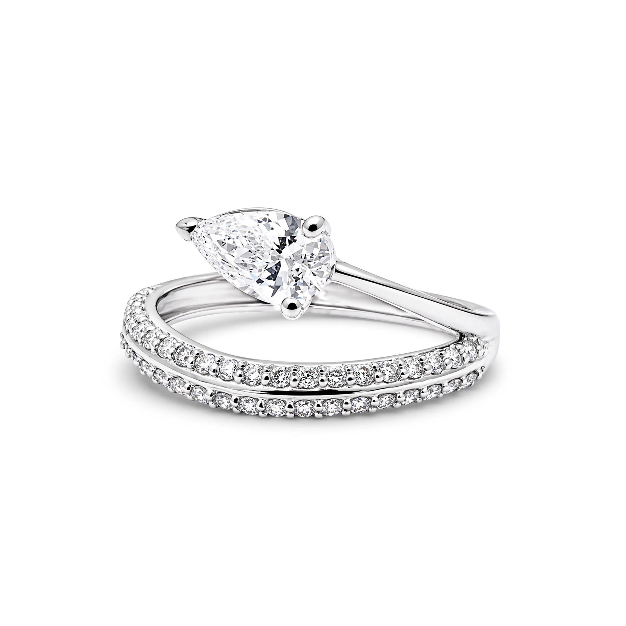 Pear Cut Bypass Accent Ring