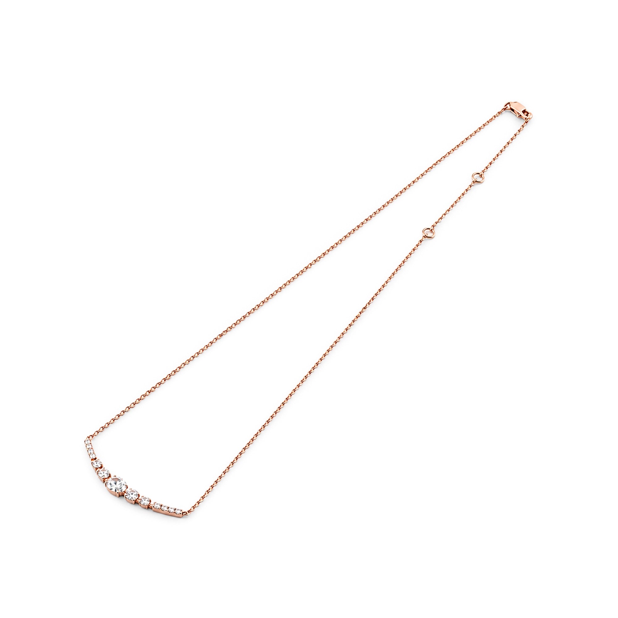 Oval Cut Graduated Bar Necklace