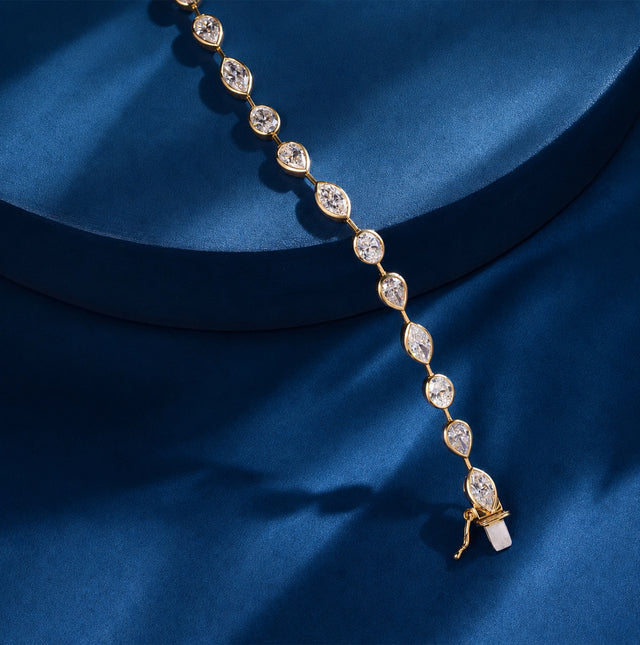 Mixed Shape Bezel Tennis Bracelet