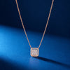 Baguette Illusion Square Pendant Necklace