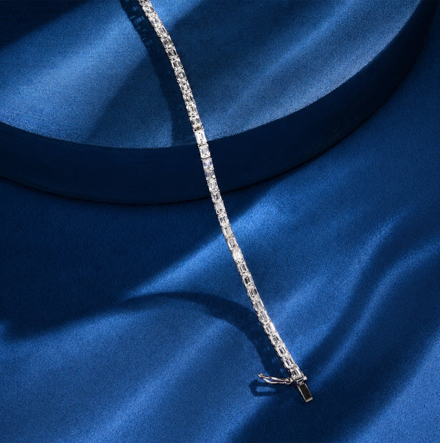 Emerald Cut Diamond Tennis Bracelet