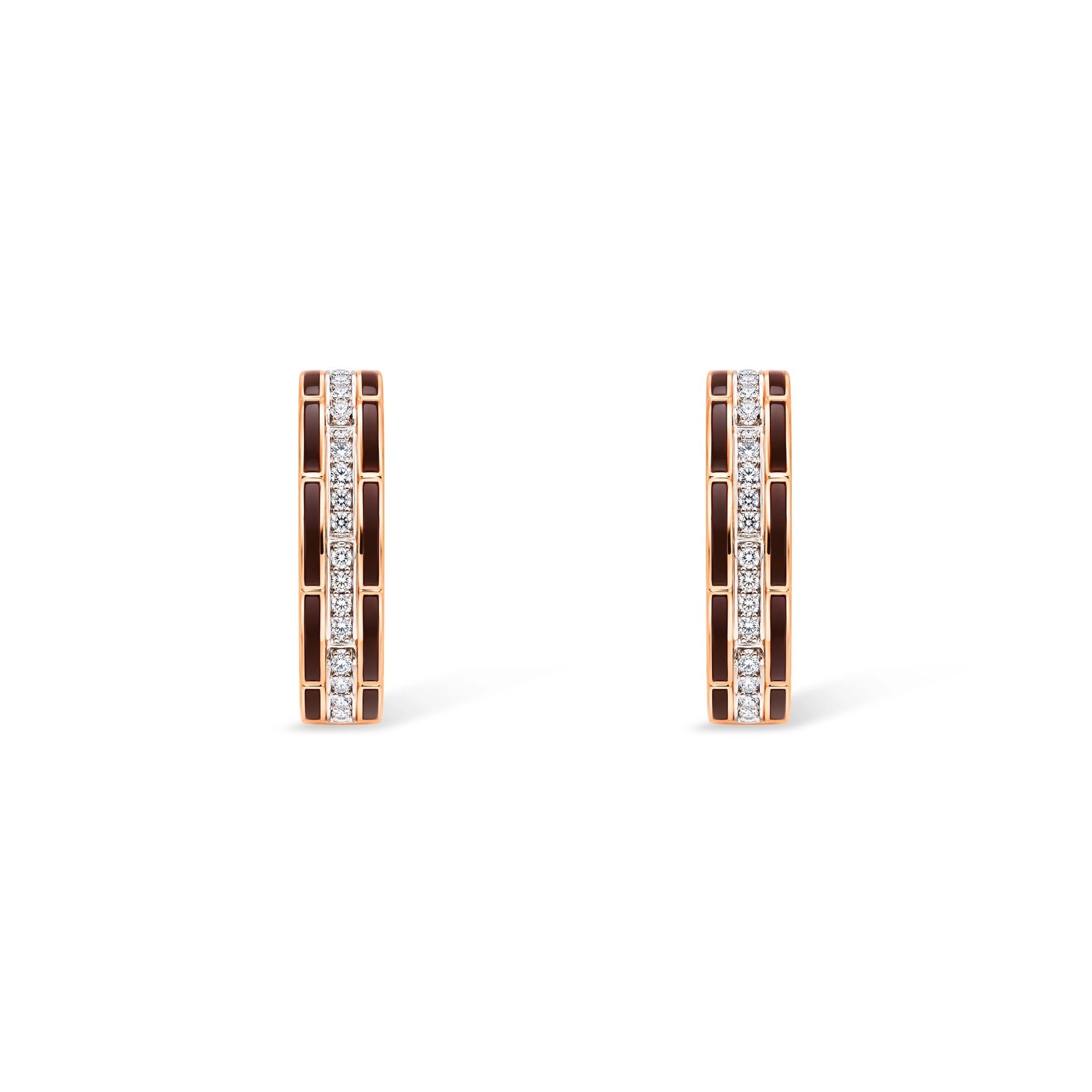 Brick Link Pavé Stripe Hoop Earrings