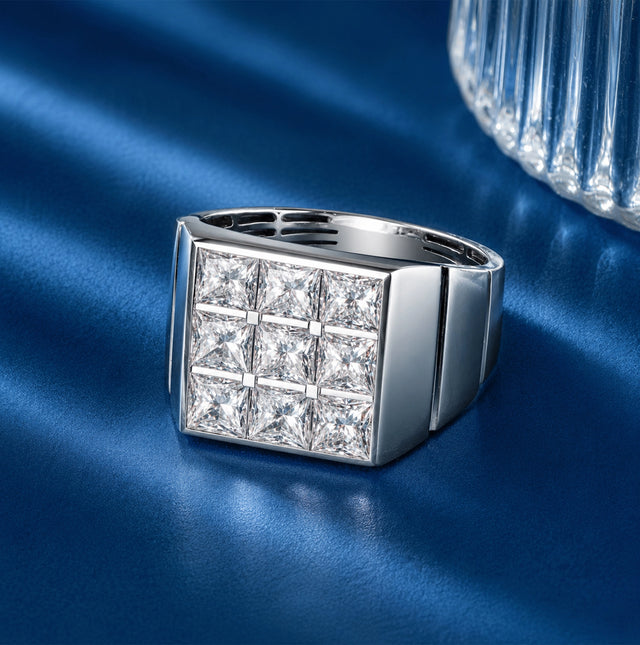 Princess Cut Mosaic Signet Ring