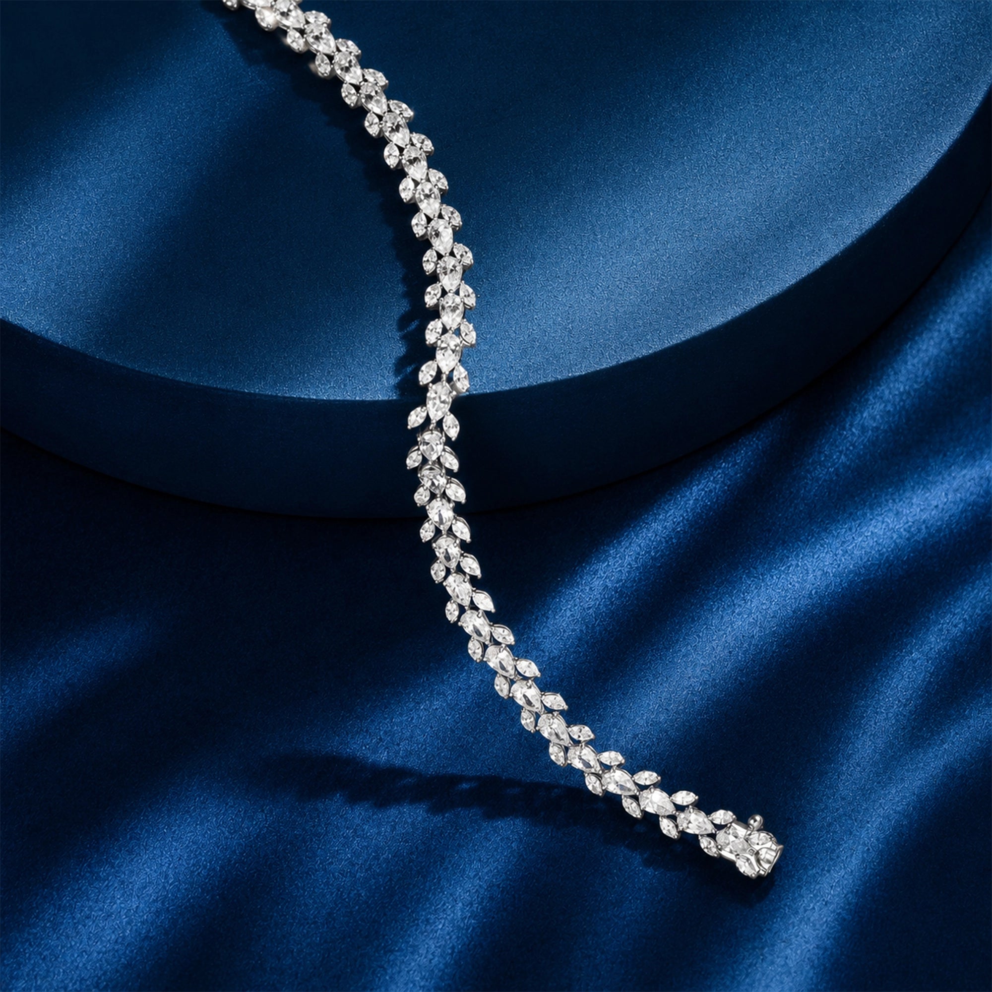 Marquise and Pear Leaf Vine Tennis Bracelet