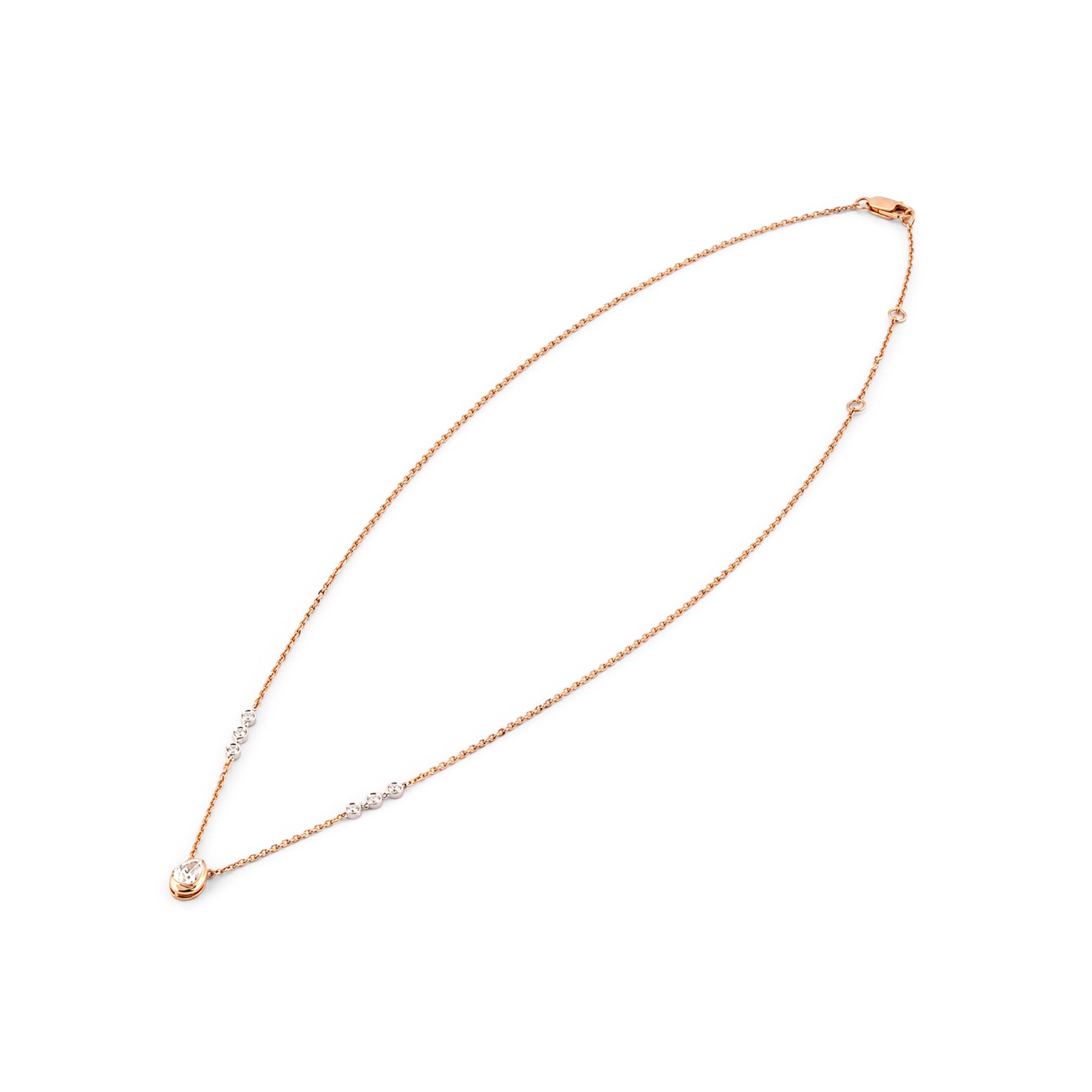 Pear Cut Bezel Station Pendant Necklace