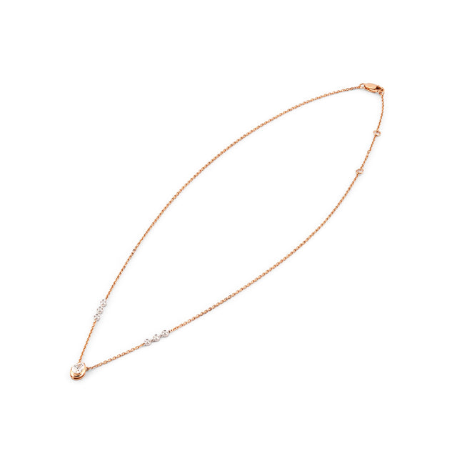 Pear Cut Bezel Station Pendant Necklace