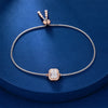 Emerald Cut Halo Adjustable Bracelet