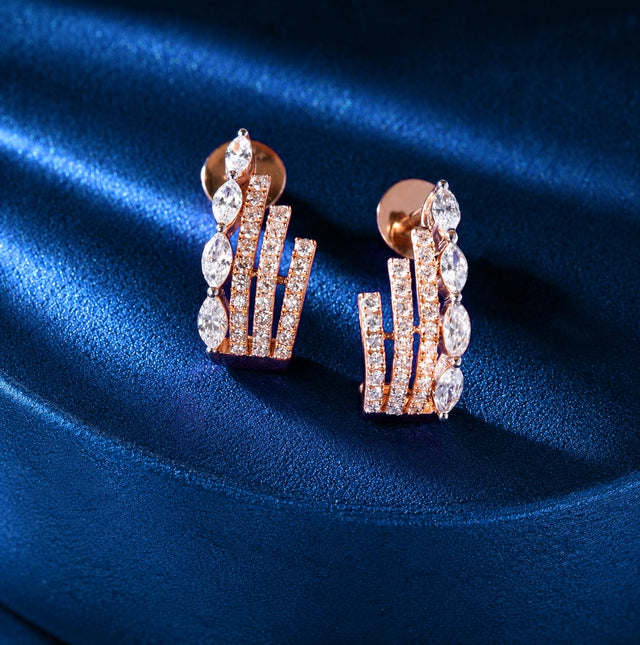 Linear Cascade Diamond Earrings