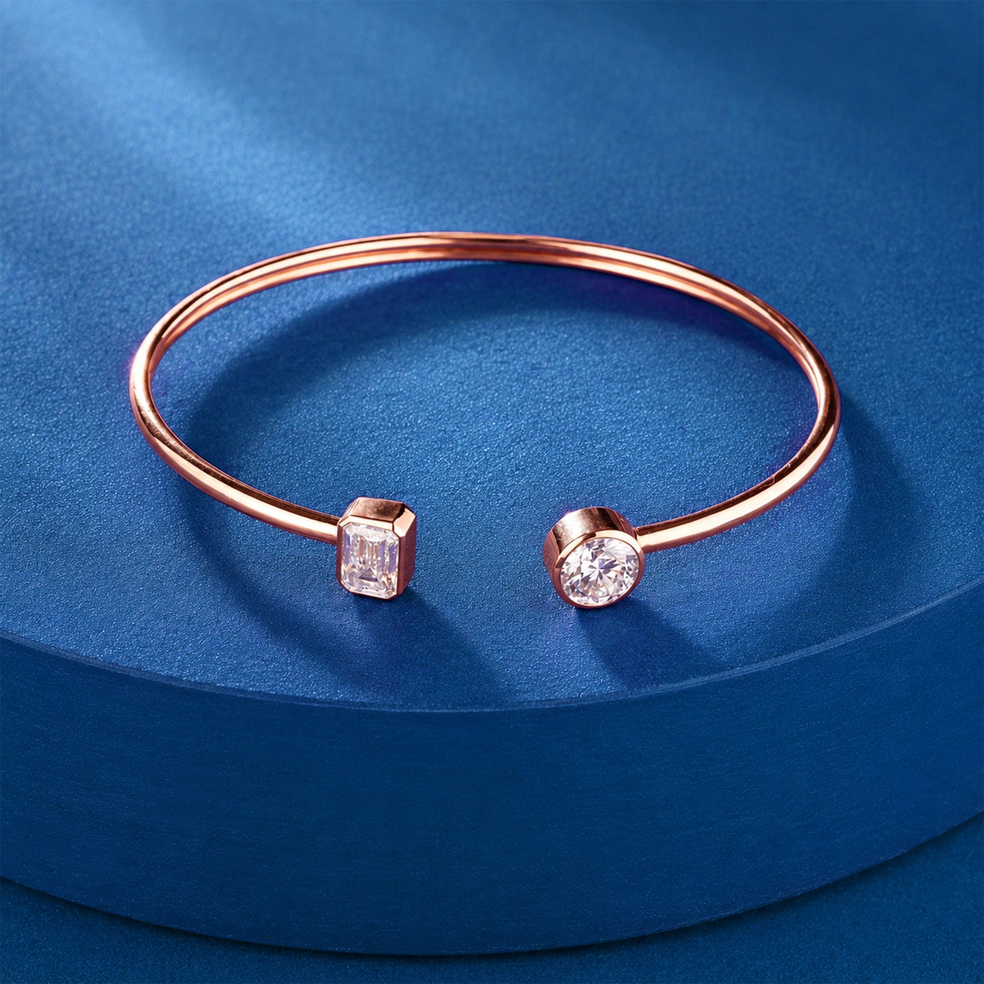 Mixed Shape Open Cuff Bangle