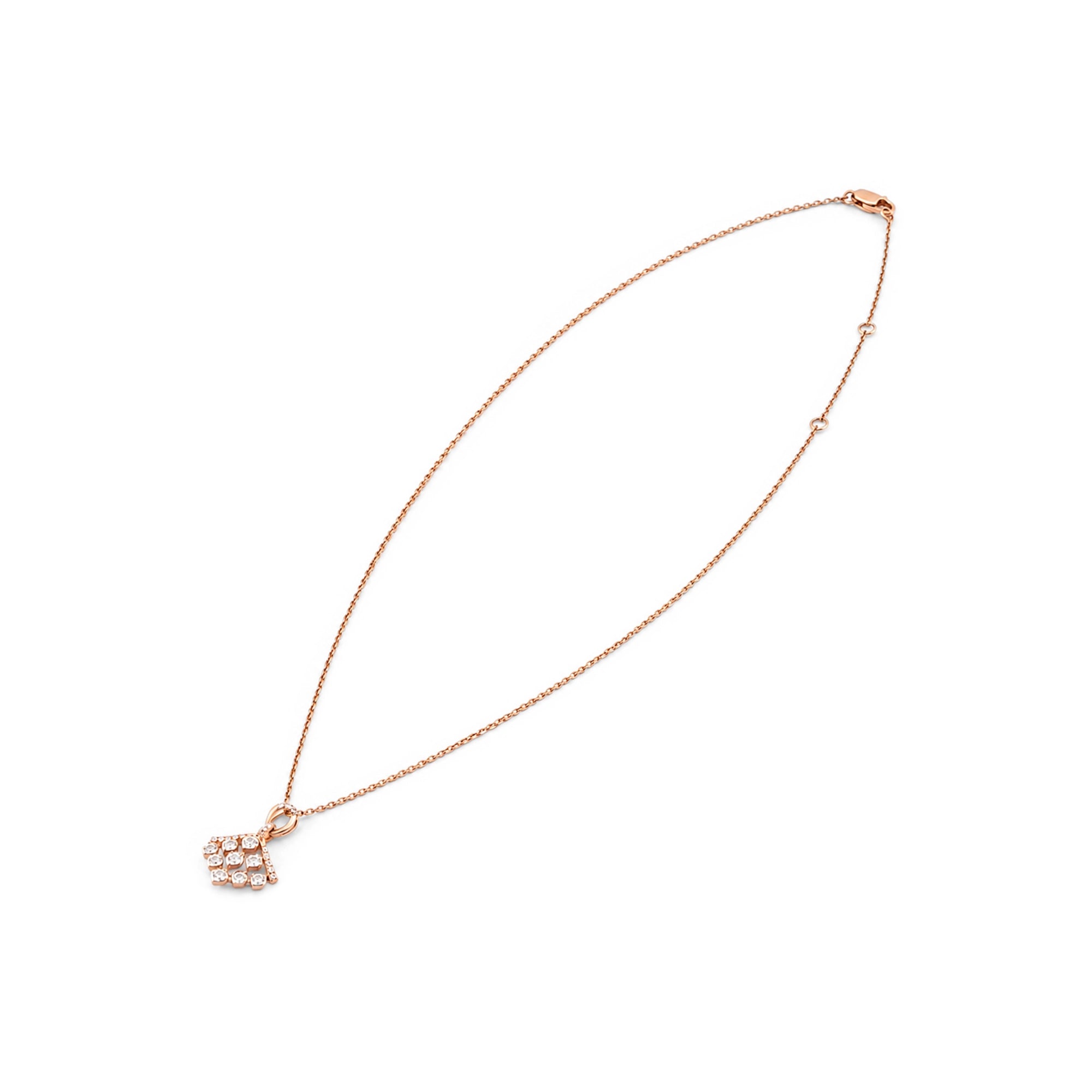 Round Cut Fan Drop Pendant Necklace