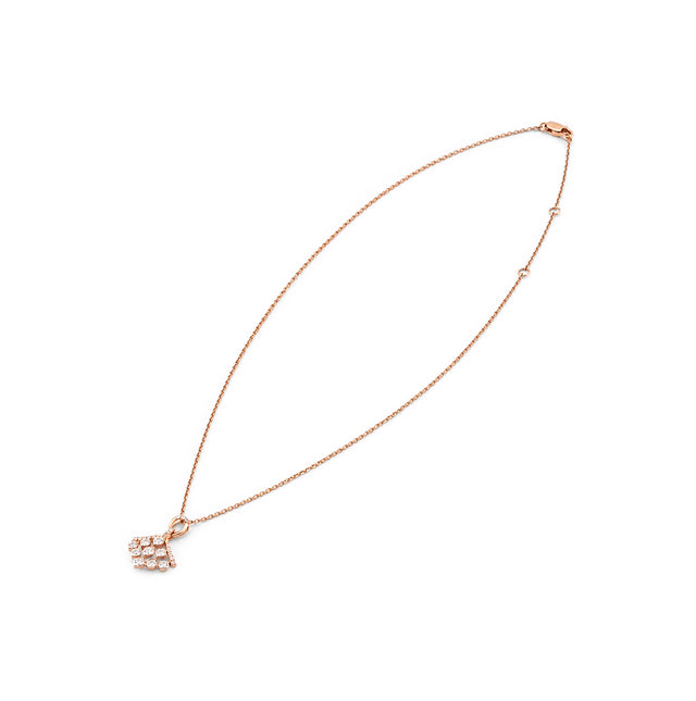 Round Cut Fan Drop Pendant Necklace
