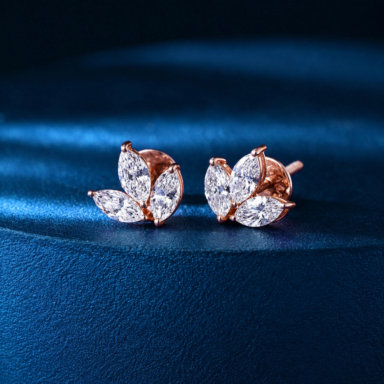 Marquise Cluster Stud Earrings