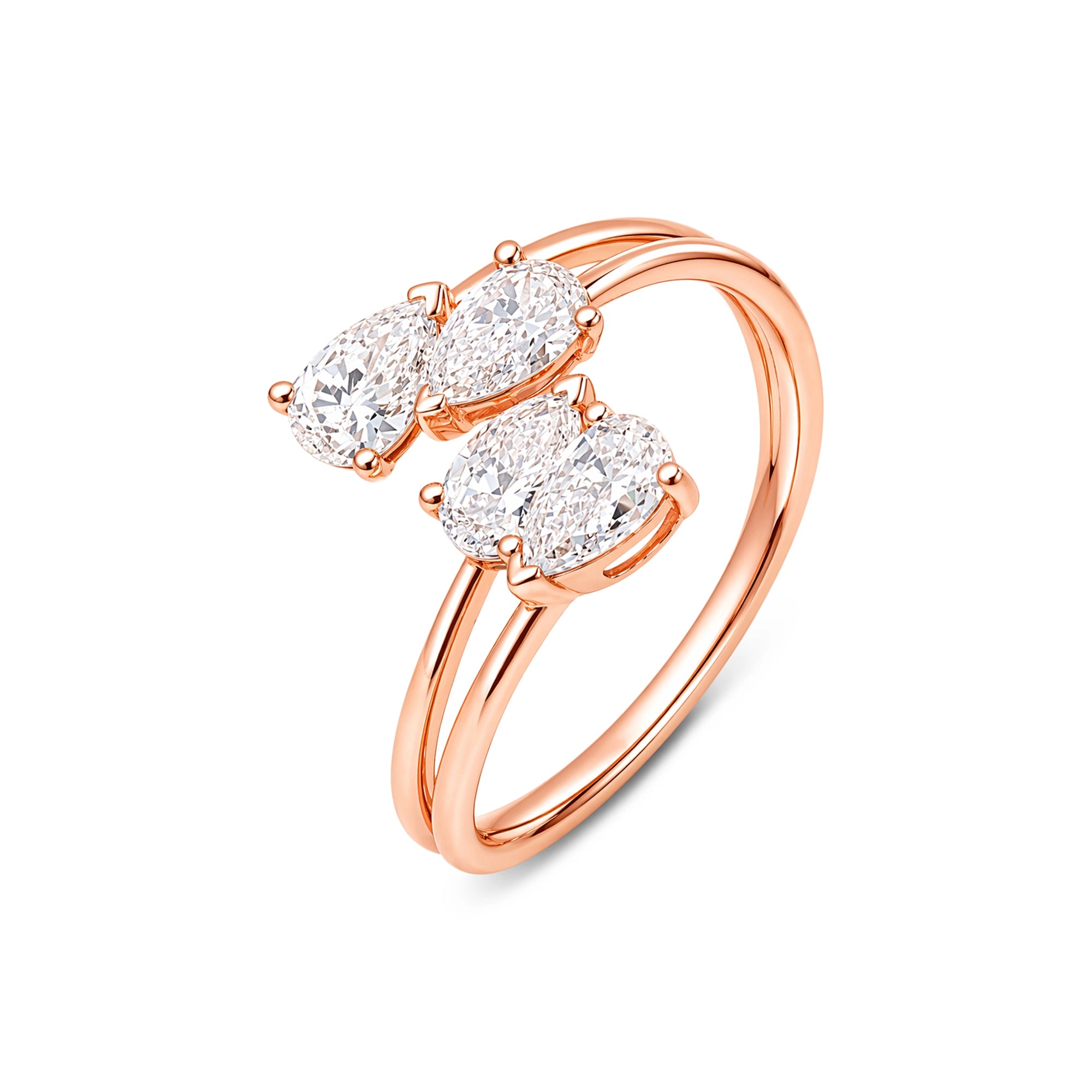 Pear Cut Four-Stone Cascade Ring