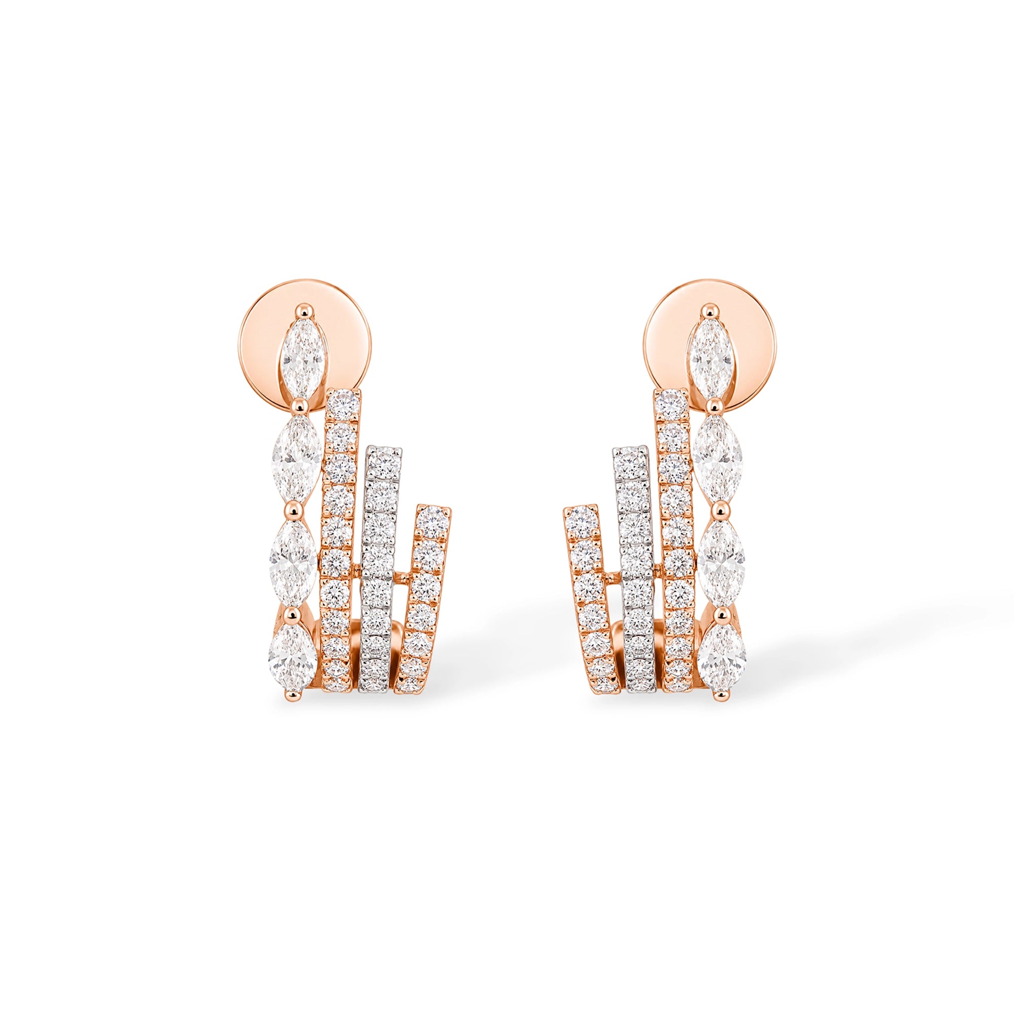 Linear Cascade Diamond Earrings