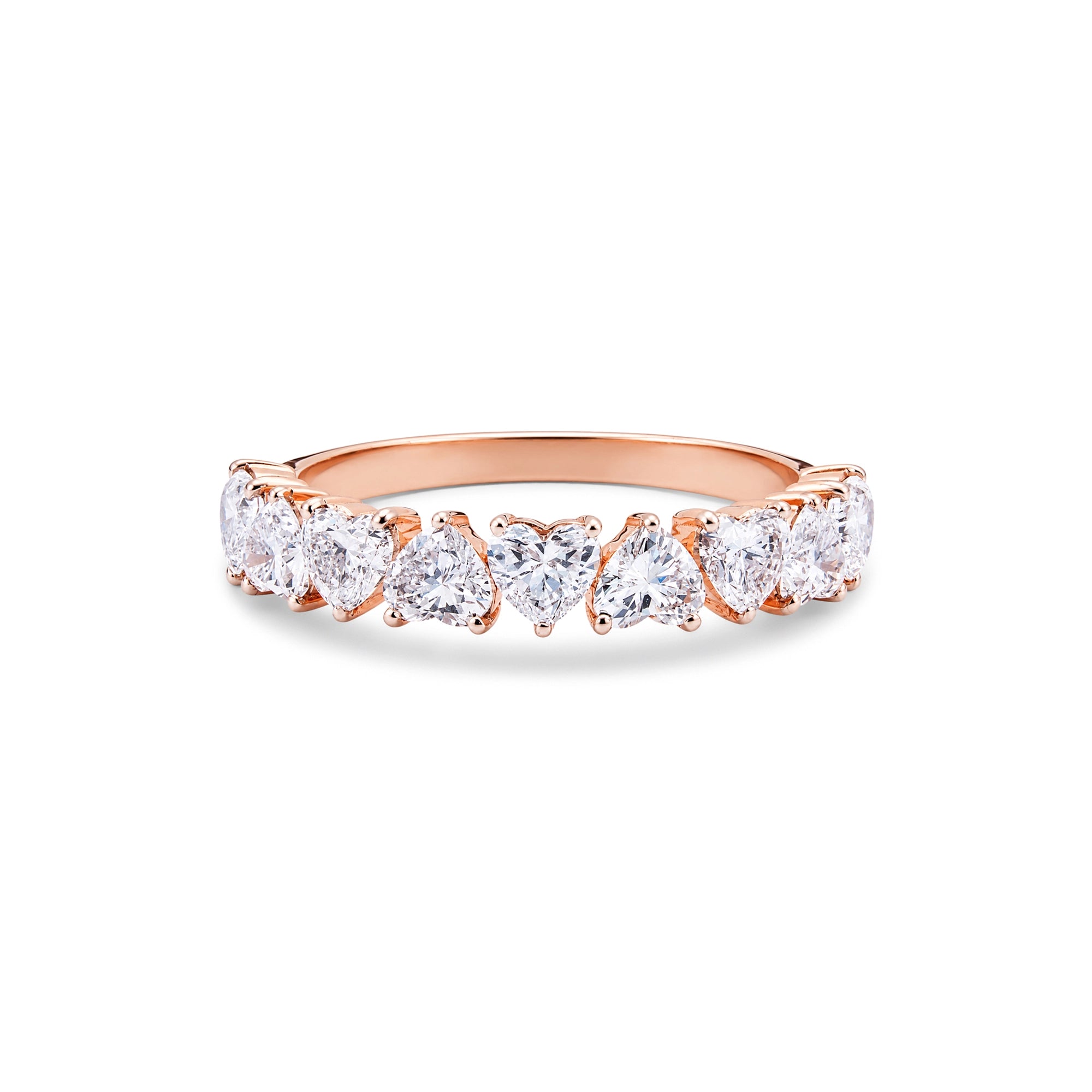 Heart Cut Half Eternity Band Ring