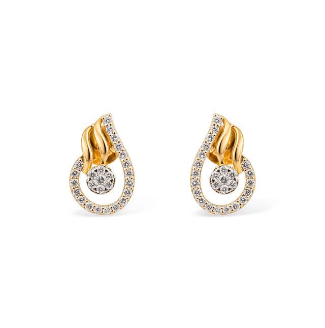 Flame Teardrop Pavé Stud Earrings