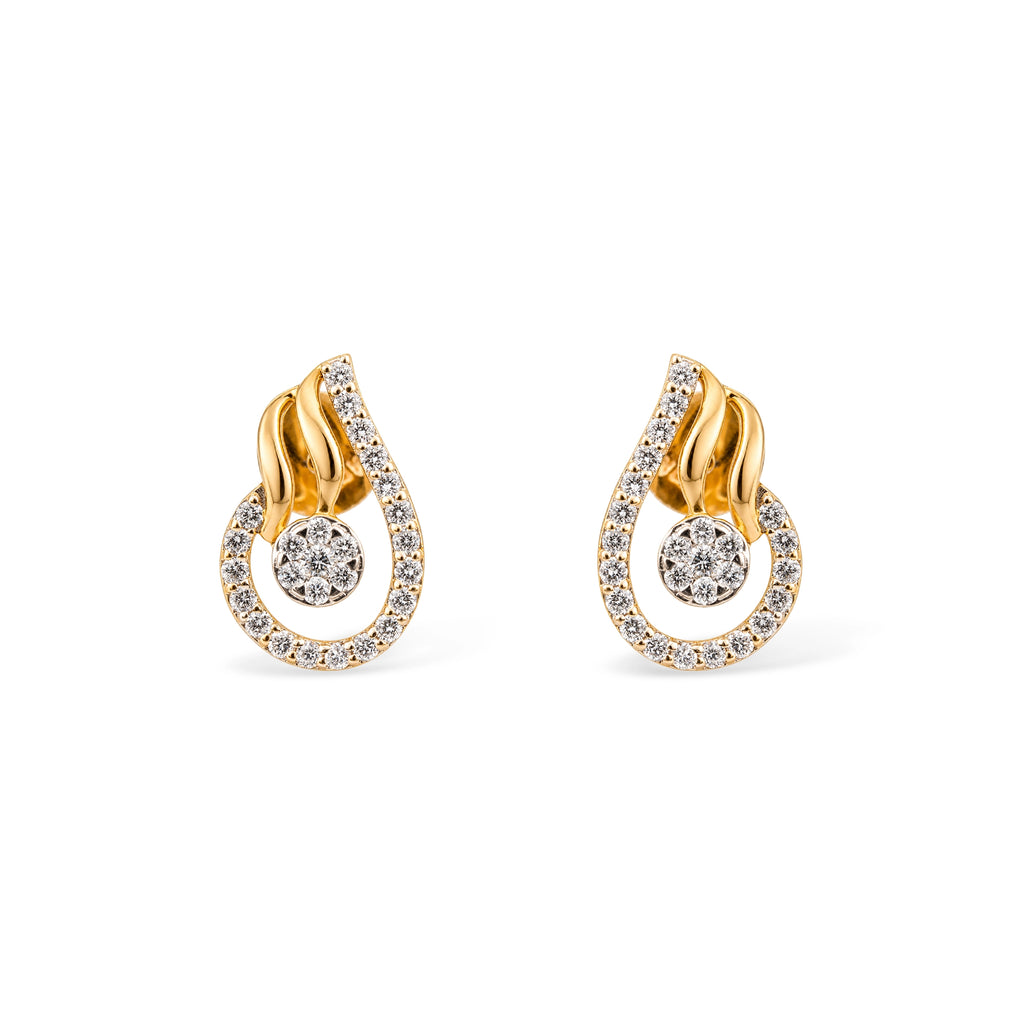 Flame Teardrop Pavé Stud Earrings