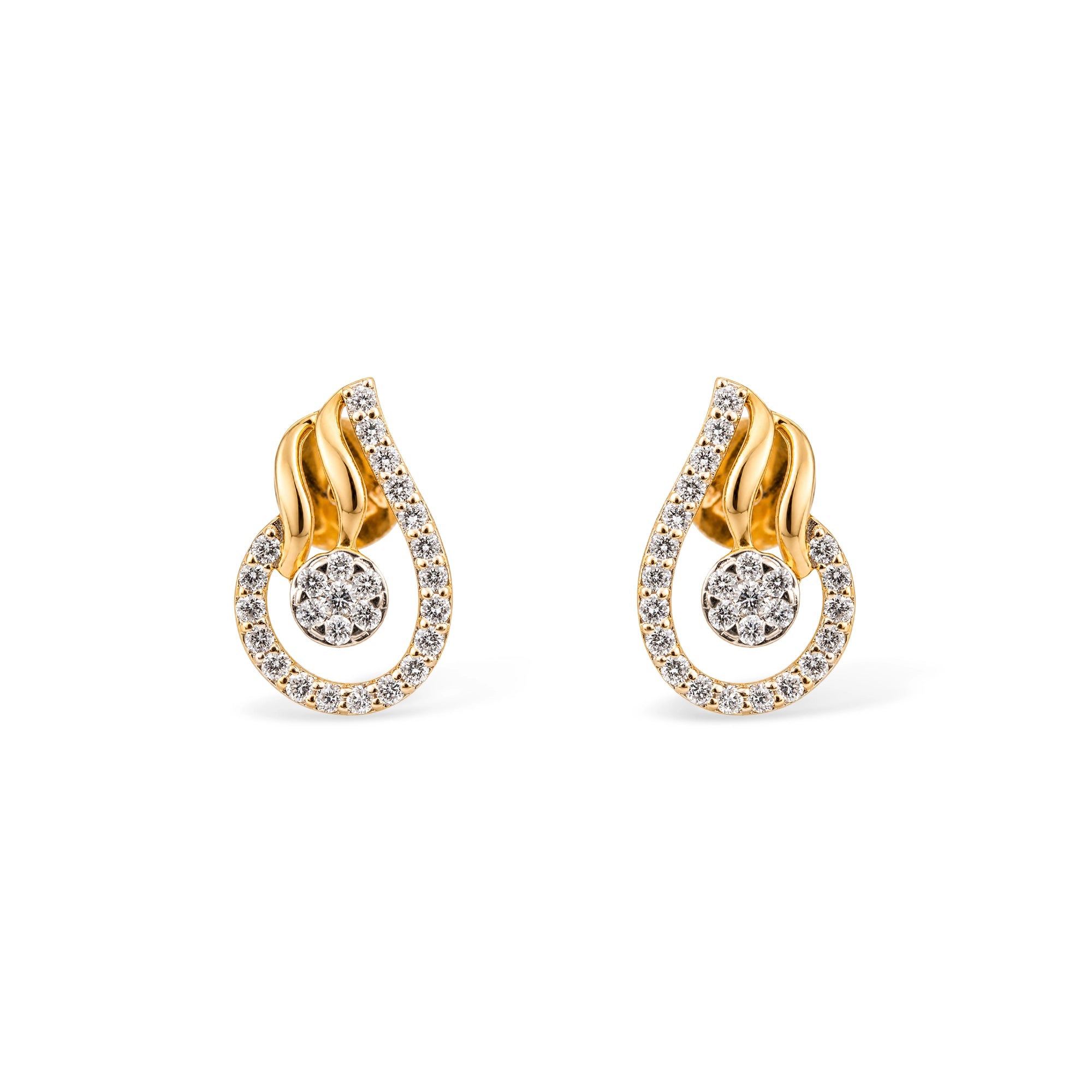 Flame Teardrop Pavé Stud Earrings