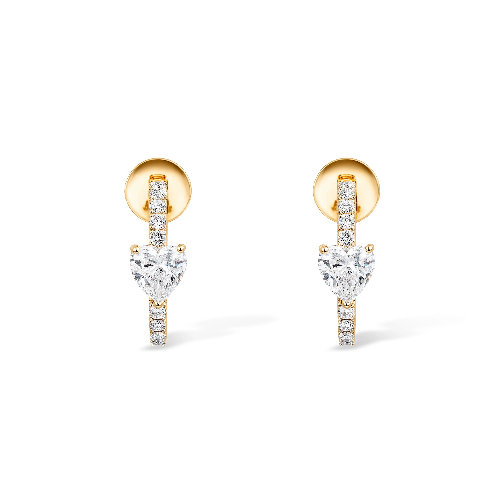Heart Diamond Drop Bar Earrings