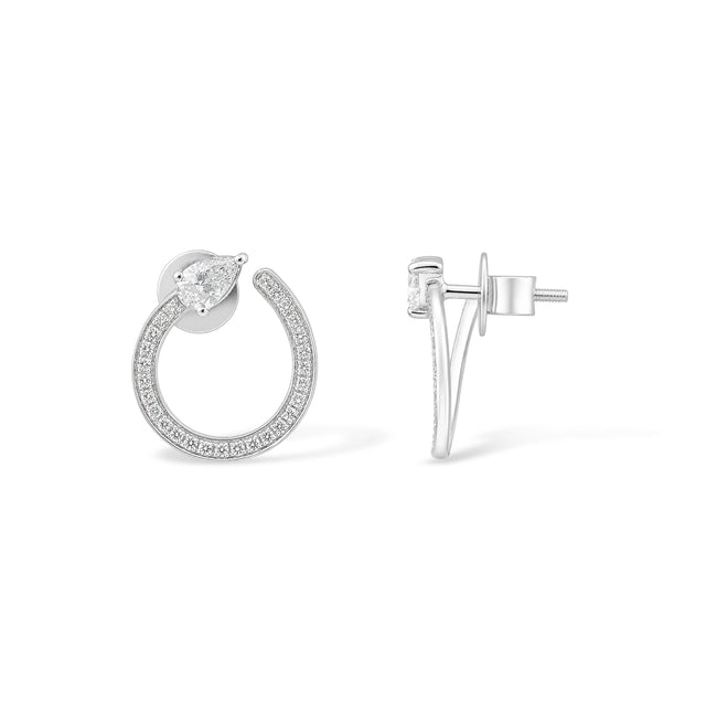 Flame Teardrop Pavé Stud Earrings