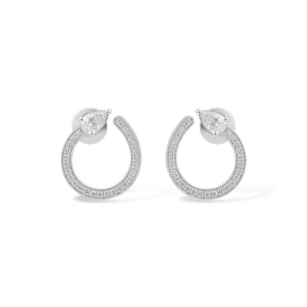 Flame Teardrop Pavé Stud Earrings