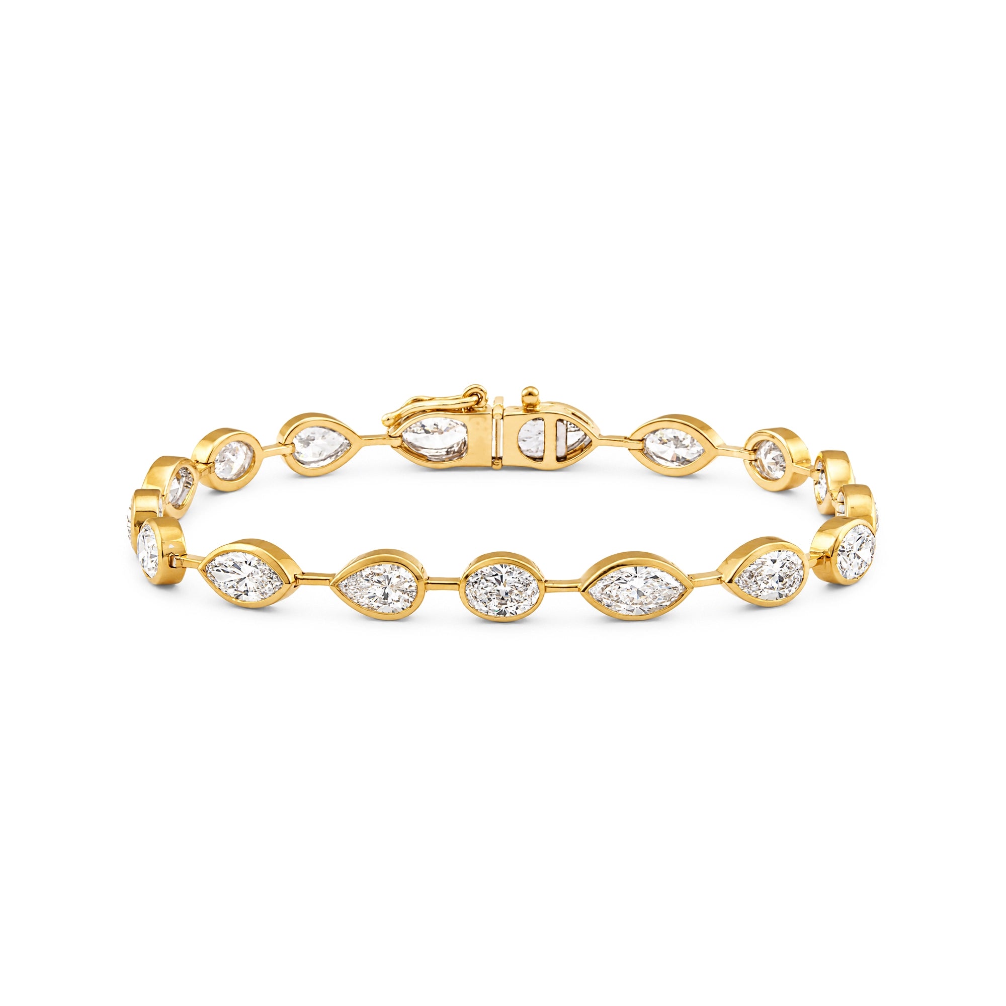 Mixed Shape Bezel Tennis Bracelet