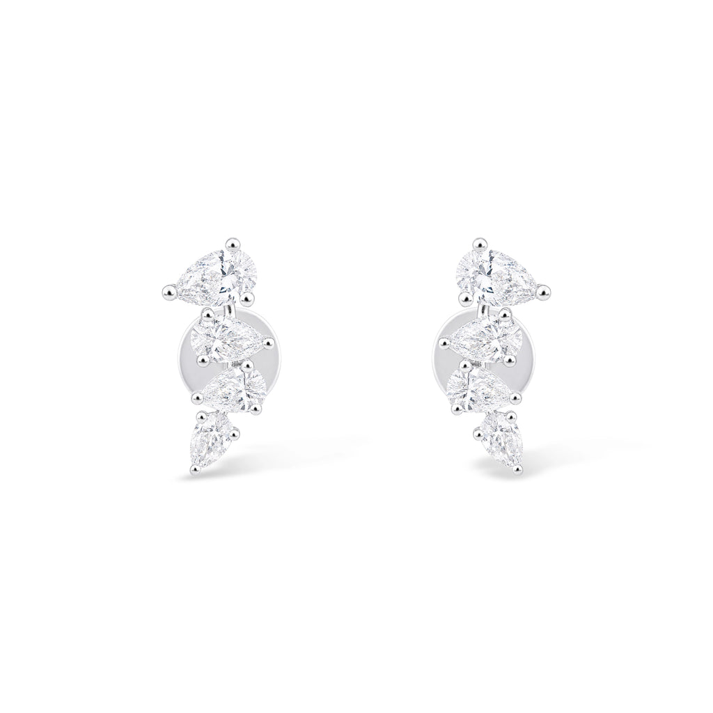 Pear Cluster Stud Earrings