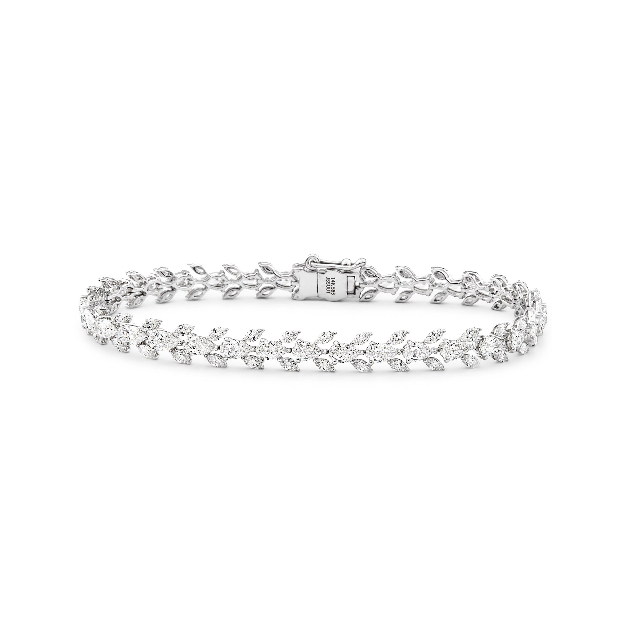 Marquise and Pear Leaf Vine Tennis Bracelet
