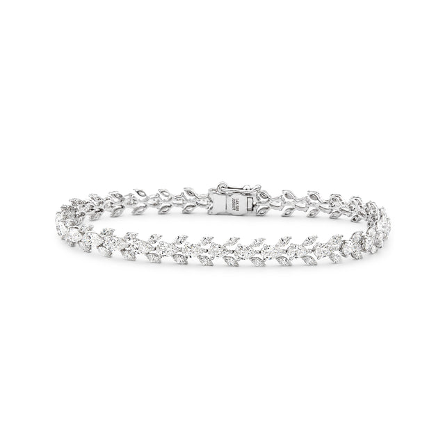Marquise and Pear Leaf Vine Tennis Bracelet