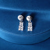 Double Princess Cut Drop Earrings