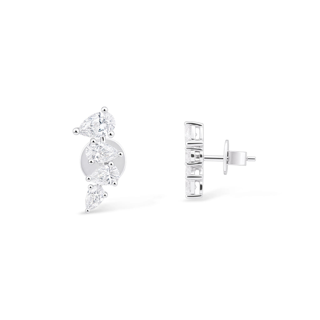 Pear Cluster Stud Earrings