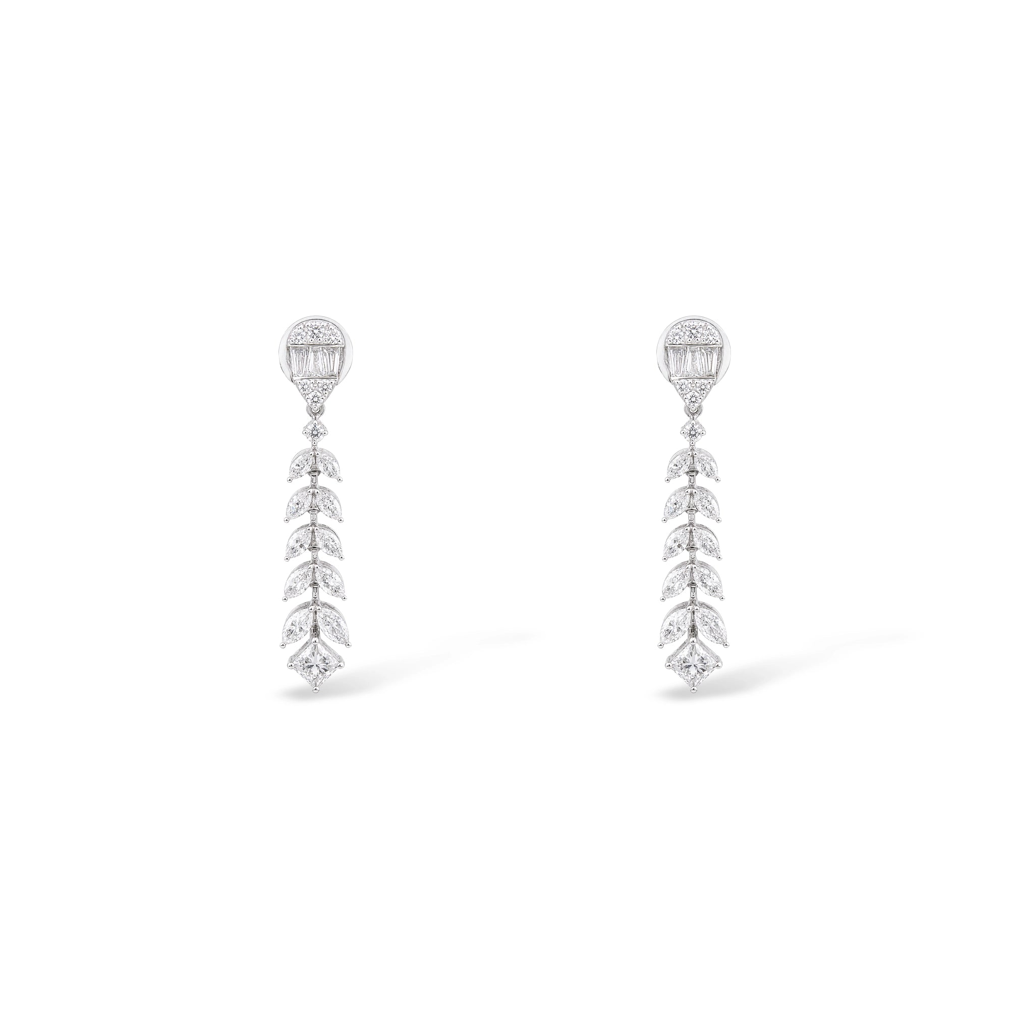 Marquise Leaf Spine Drop Earrings