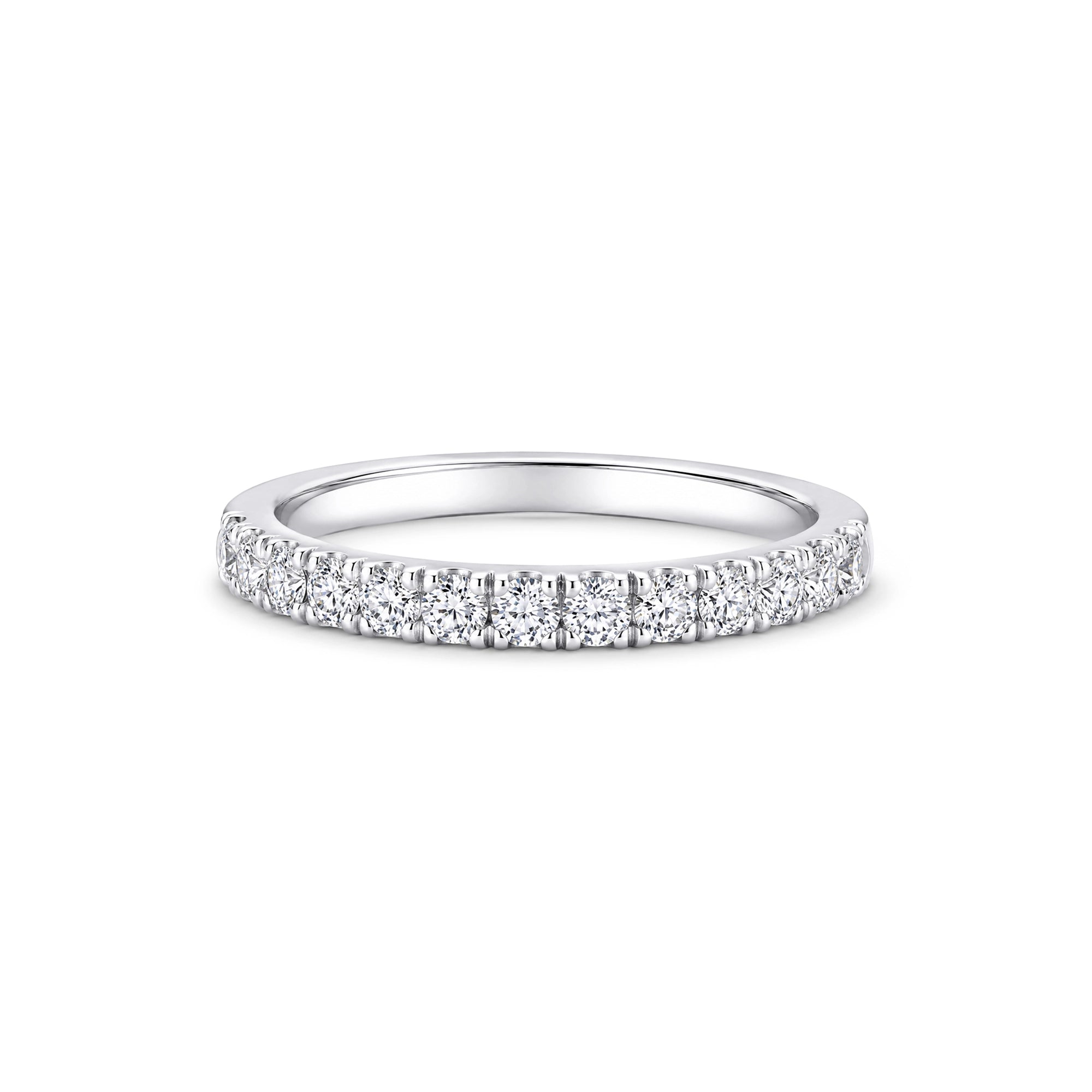 Round Brilliant Half Eternity Pavé Band