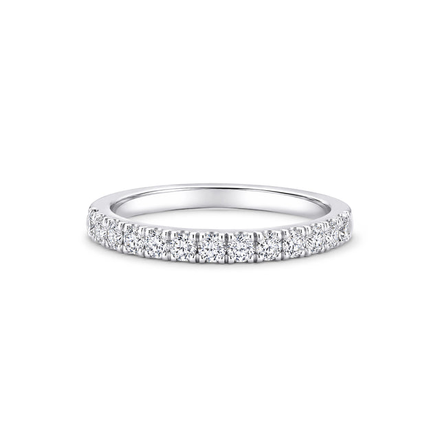 Round Brilliant Half Eternity Pavé Band