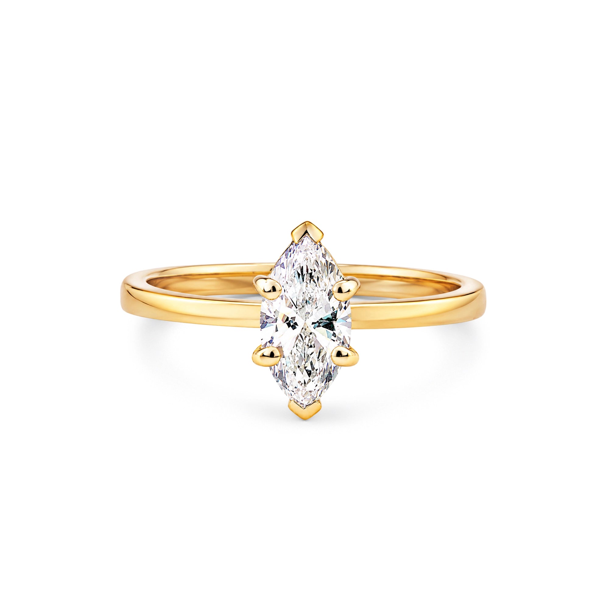 Marquise Cut Plain Solitaire Ring